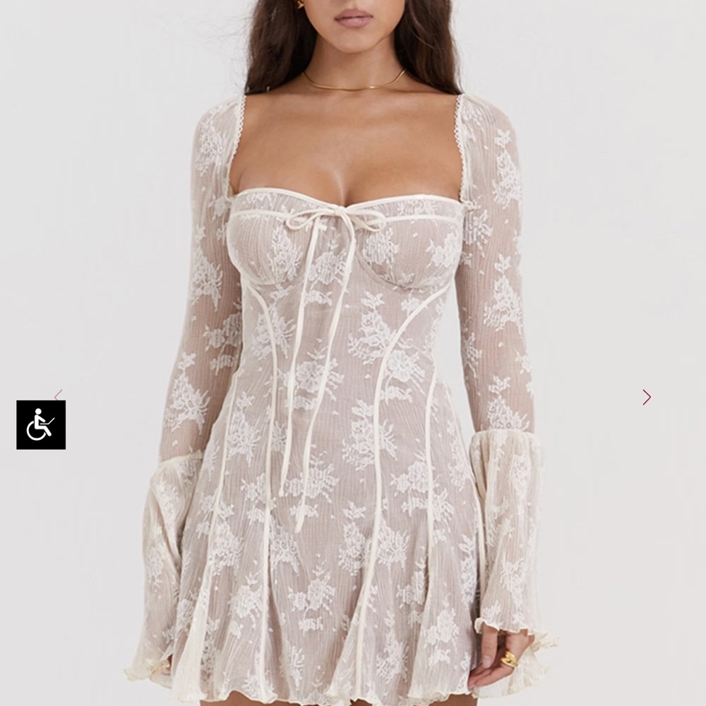Elegant Cream Lace Nightgown